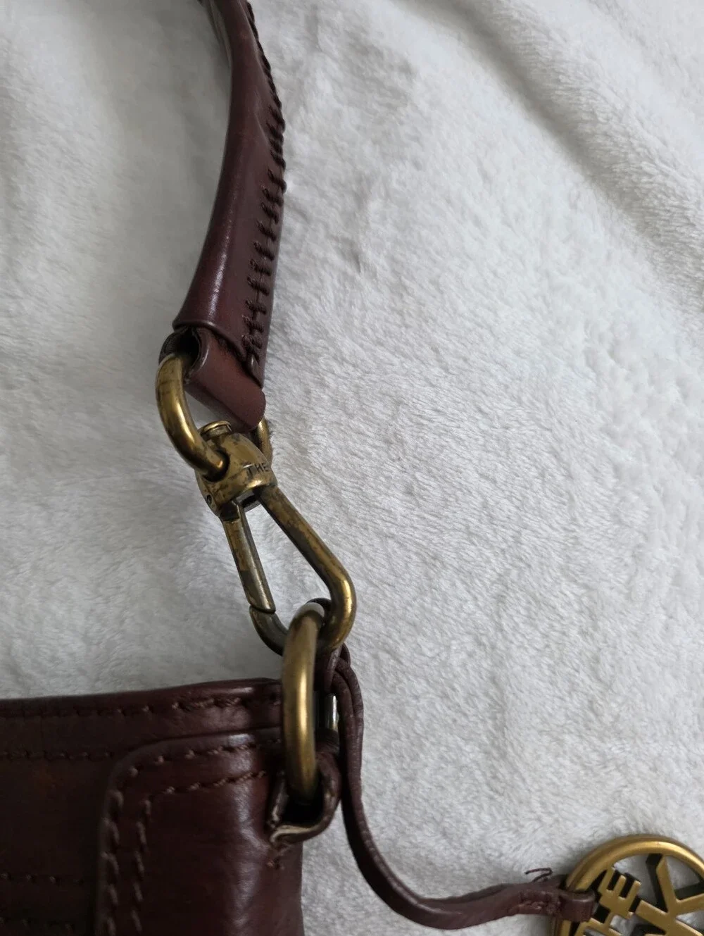Y2k The Sak Leather Hobo Bag Tote Satchel Boho Western Chic Brown